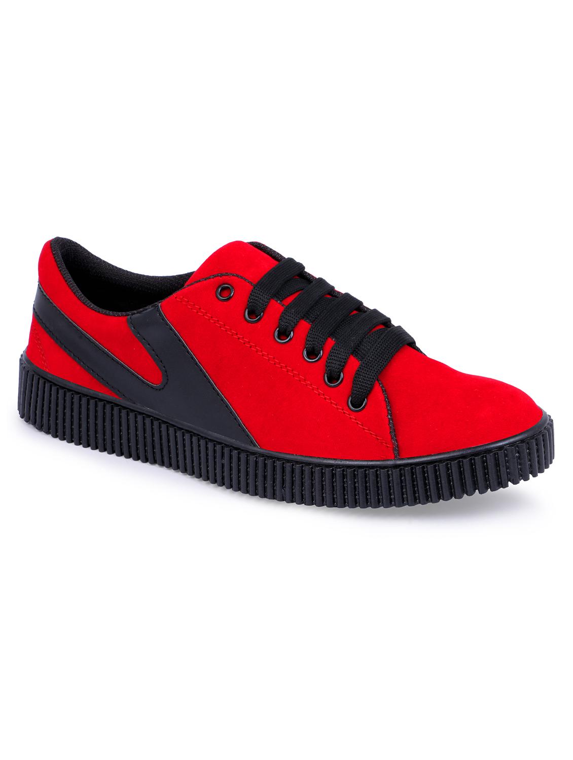 red canvas lace up sneakers - 16260768 - Zoom Image - 1