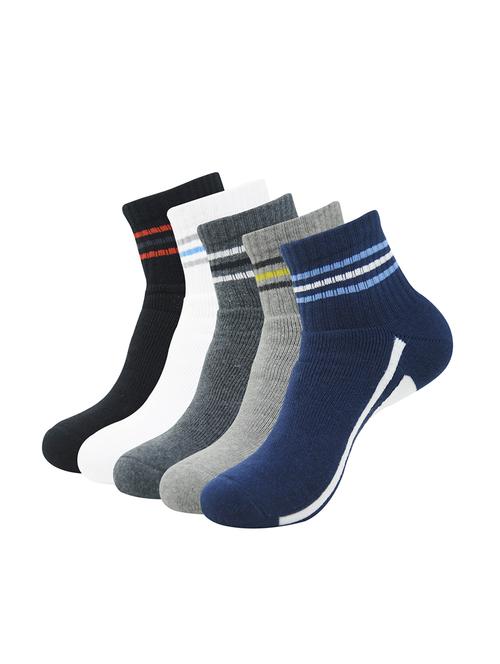 set of 5 multi colored cotton above ankle length sock - 16260881 - Standard Image - 1