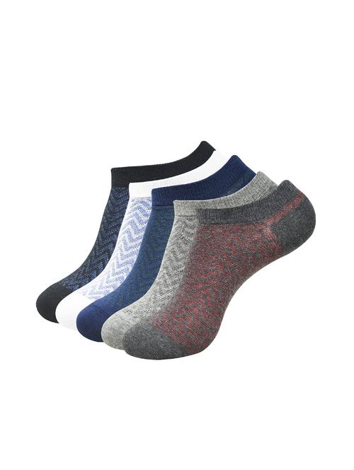 set of 5 multi colored cotton above ankle length sock - 16260887 - Standard Image - 1