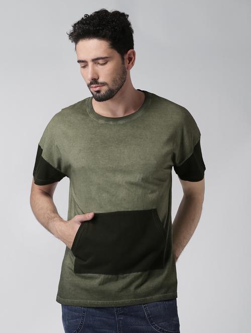 green color block pocket tshirt - 16261089 - Standard Image - 1