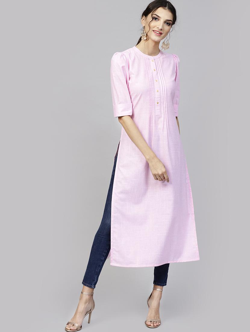 solid straight kurta - 16261393 - Zoom Image - 1