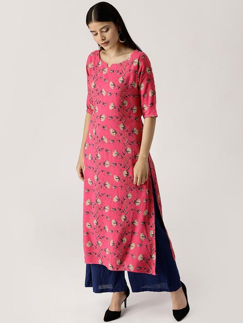 floral straight kurta - 16261418 - Very Small Image - 1