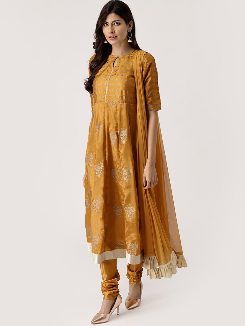 Foil print churidaar set - 16261476 - Zoom Image - 1