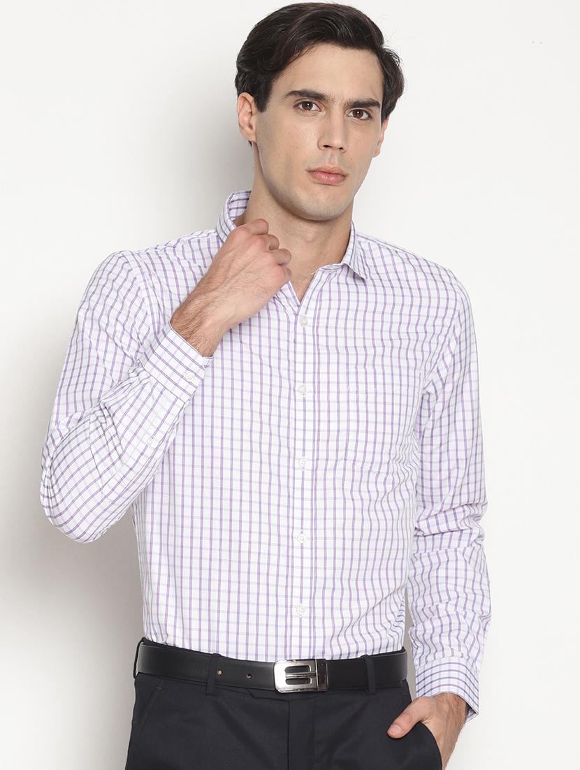 white checkered formal shirt - 16261539 - Zoom Image - 1