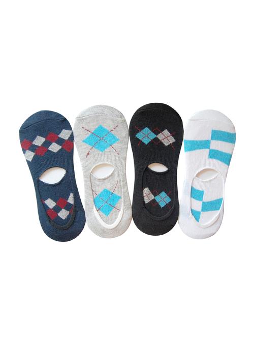 set of 4 multi colored cotton no show sock - 16261575 - Standard Image - 1
