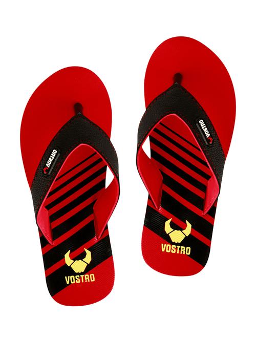 red leatherette toe separator flip flops - 16261685 - Standard Image - 1