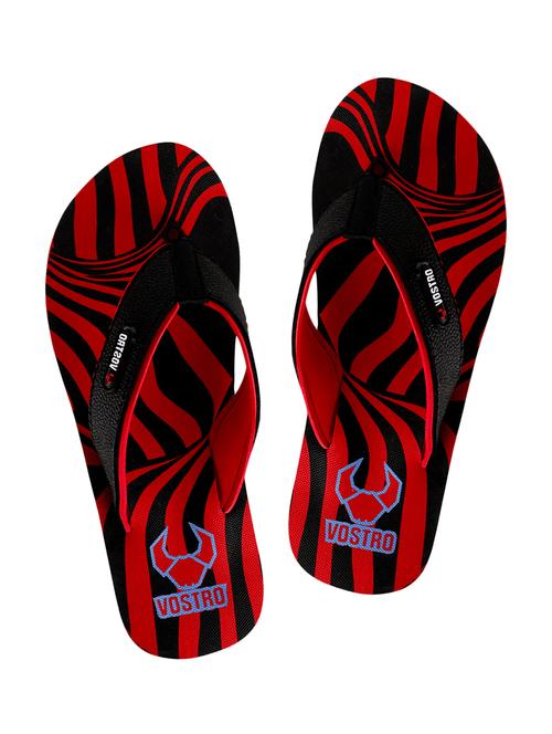 red leatherette toe separator flip flops - 16261687 - Standard Image - 1