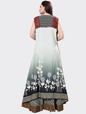 digital printed flared ethnic dress - 16261787 - Standard Image - 2