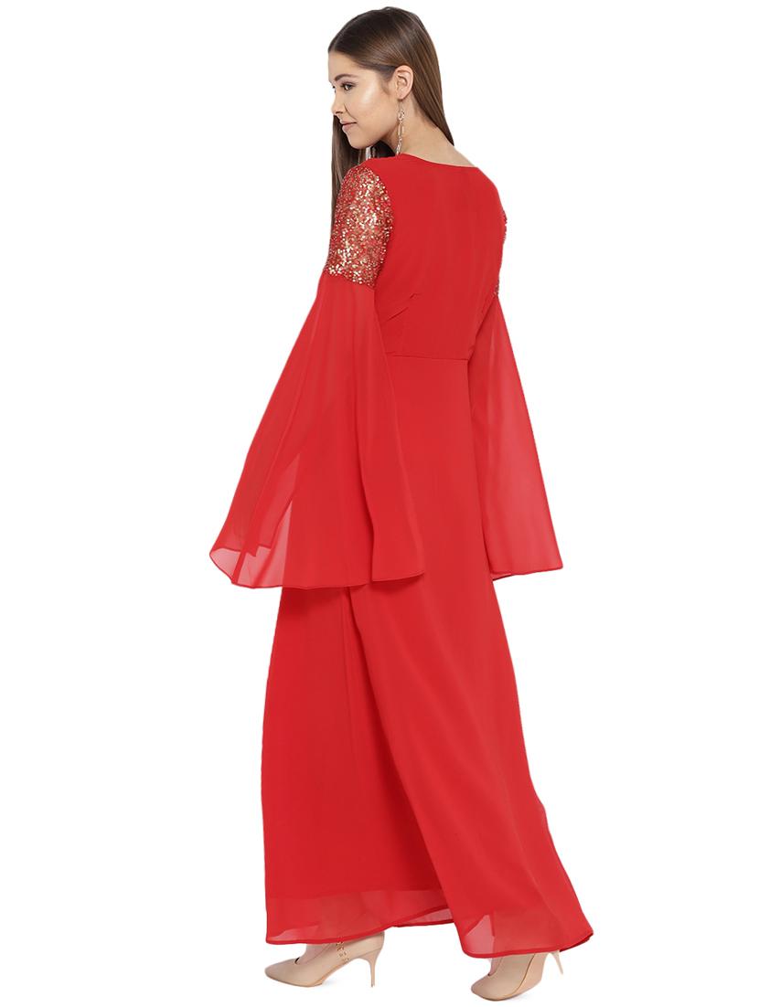 slit sleeved sequined gown - 16262071 - Zoom Image - 3