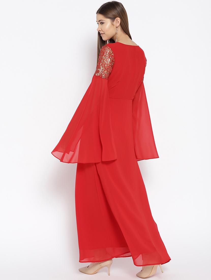 slit sleeved sequined gown - 16262071 - Zoom Image - 3
