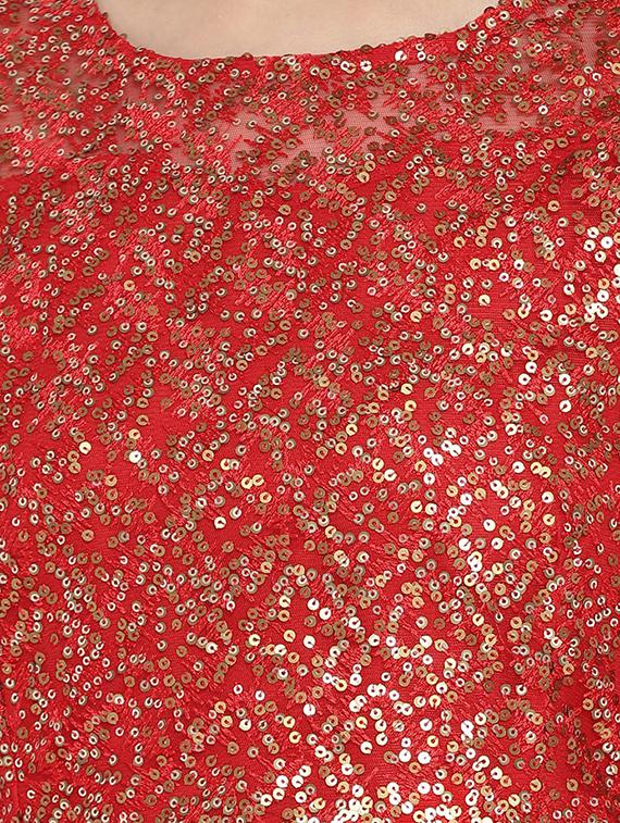 slit sleeved sequined gown - 16262071 - Zoom Image - 4