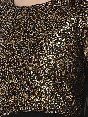 slit sleeved sequined gown - 16262072 - Standard Image - 4