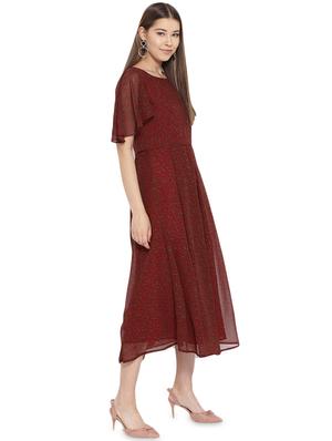 flutter sleeved a-line dress - 16262076 - Standard Image - 2