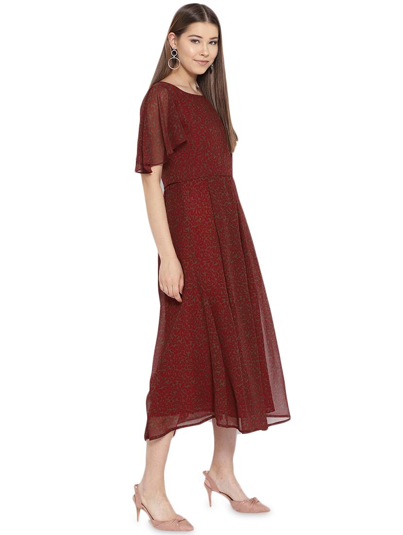 flutter sleeved a-line dress - 16262076 - Zoom Image - 2