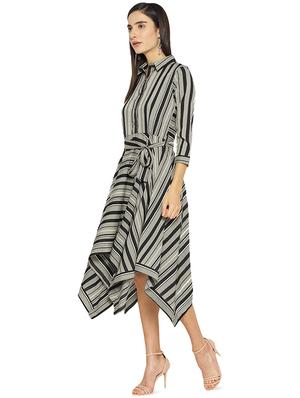 tie knot checkered asymmetric dress - 16262079 - Standard Image - 2