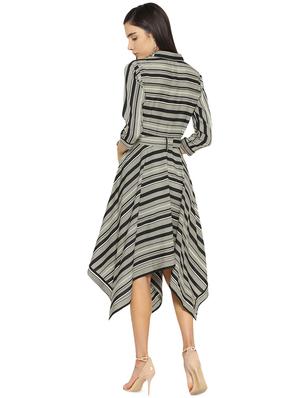 tie knot checkered asymmetric dress - 16262079 - Standard Image - 3