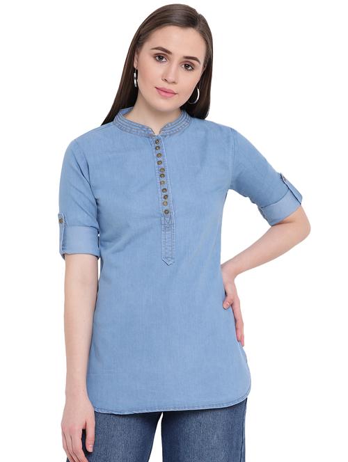 solid straight kurti - 16262224 - Standard Image - 1