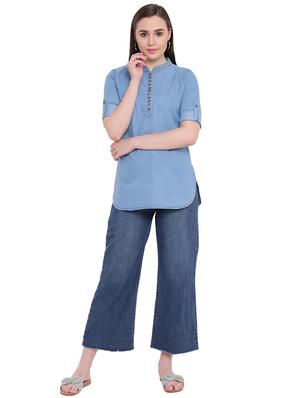 solid straight kurti - 16262224 - Standard Image - 4