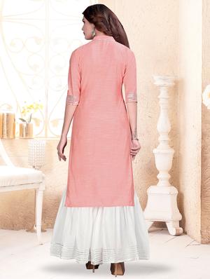 gota lace kurta with sharara set - 16262337 - Standard Image - 3