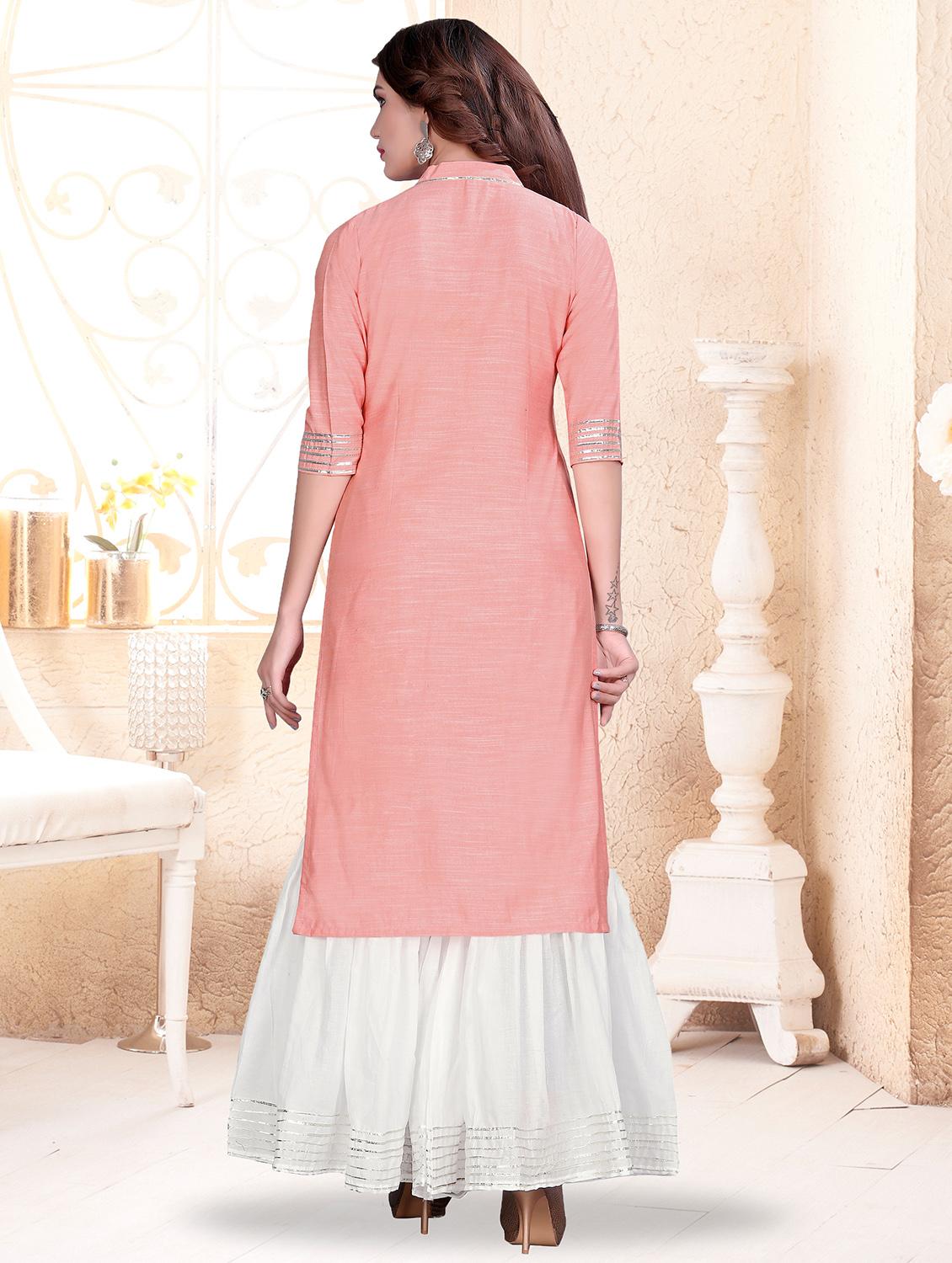 gota lace kurta with sharara set - 16262337 - Zoom Image - 3