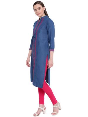 embroidered straight kurta - 16262340 - Standard Image - 2