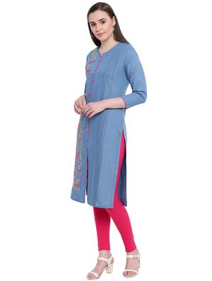 embroidered straight kurta - 16262341 - Standard Image - 2