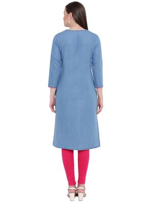 embroidered straight kurta - 16262341 - Standard Image - 3