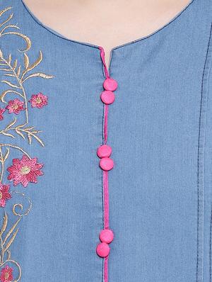 embroidered straight kurta - 16262341 - Standard Image - 4