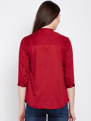 curved hem printed shirt - 16262636 - Standard Image - 3