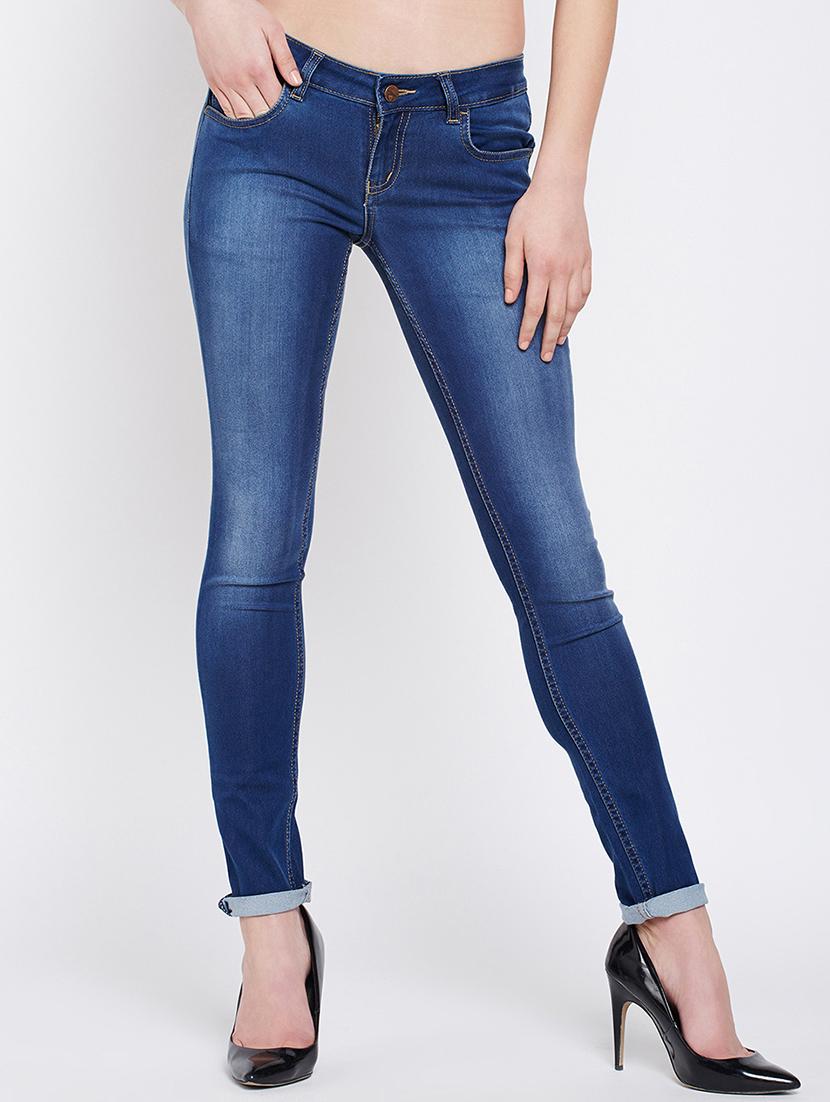 turn up hem stone washed jeans - 16262643 - Zoom Image - 1