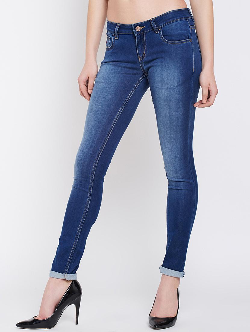 turn up hem stone washed jeans - 16262643 - Zoom Image - 2