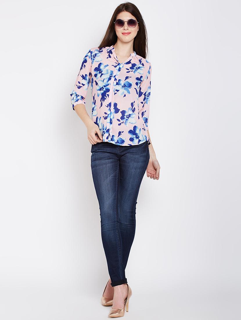 three quarter sleeves printed top - 16262660 - Zoom Image - 4