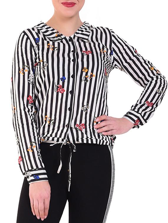 floral striped button up top - 16262725 - Zoom Image - 1