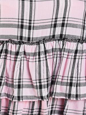 ruffle detail checkered top - 16262729 - Standard Image - 3