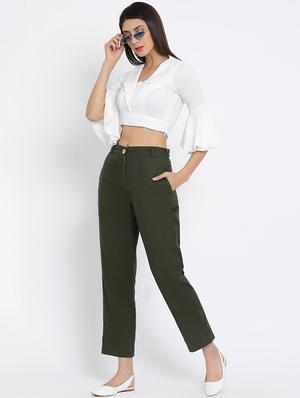 v neck belle sleeved crop top - 16262821 - Standard Image - 4