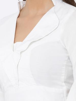 v neck belle sleeved crop top - 16262821 - Standard Image - 5