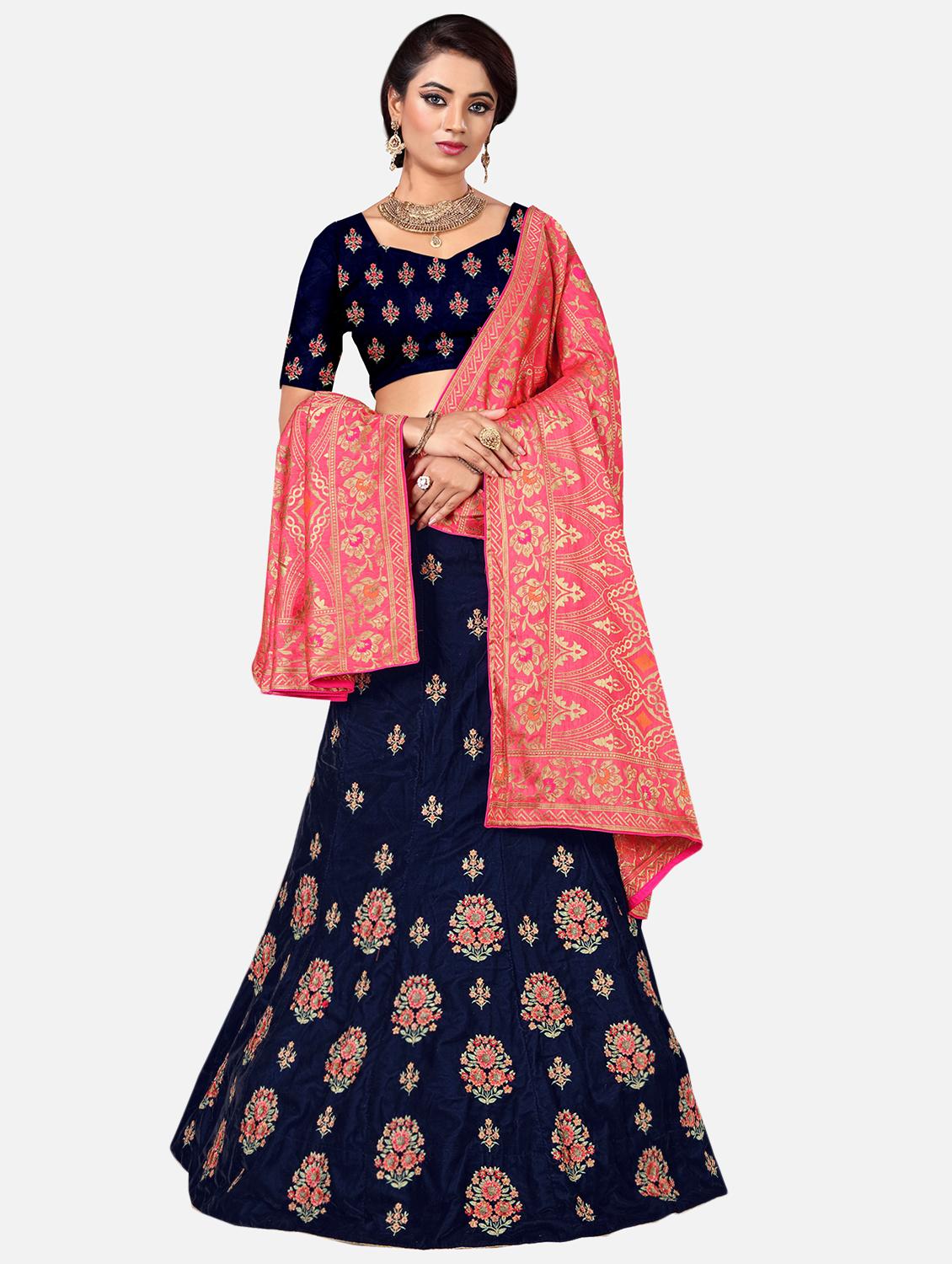 floral embroidered a-line lehenga - 16262899 - Zoom Image - 1