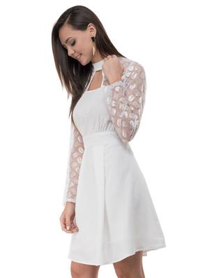 choker neck smocked dress - 16263164 - Standard Image - 2
