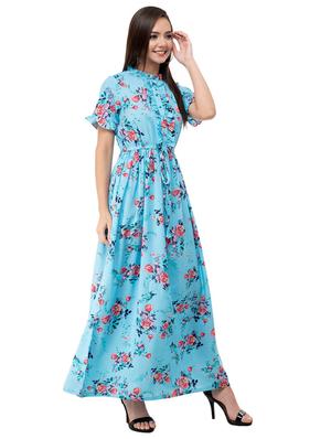 ruffled placket floral dress - 16263171 - Standard Image - 2