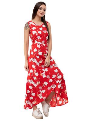 jagged hem floral a line dress - 16263178 - Standard Image - 2