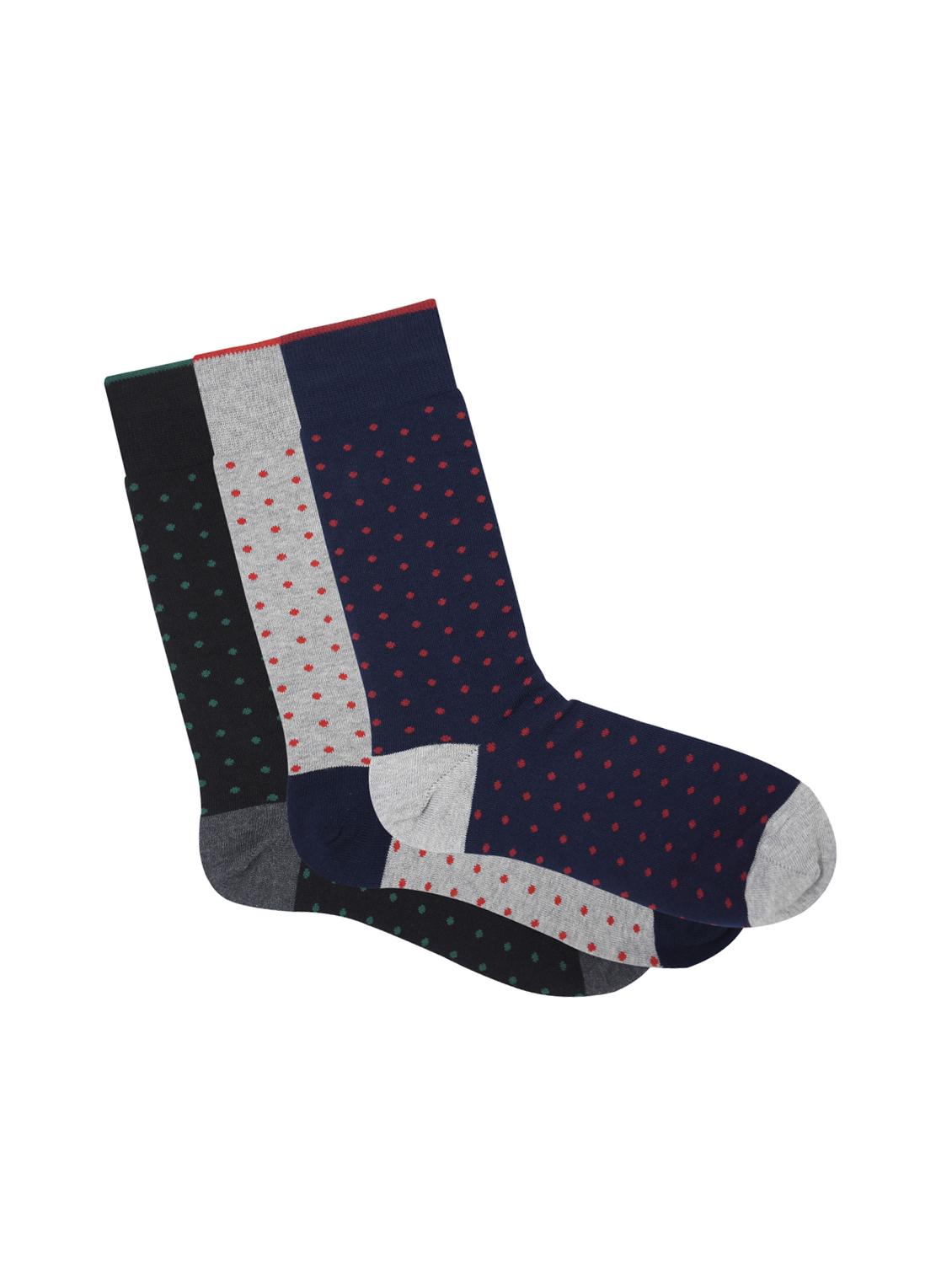 set of 3 multi colored cotton above ankle length sock - 16263227 - Zoom Image - 2