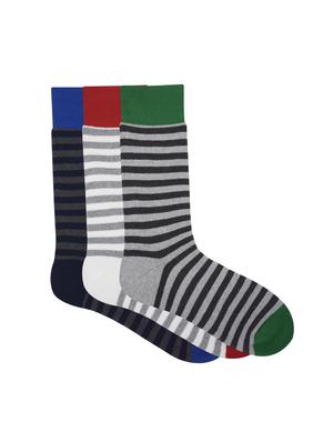 men pack of 3 striped above ankle length sock - 16263229 - Standard Image - 2