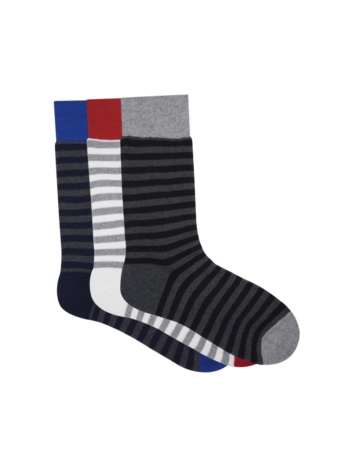 set of 3 multi colored cotton above ankle length sock - 16263230 - Zoom Image - 2