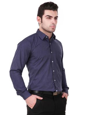 navy blue solid formal shirt - 16263234 - Standard Image - 2