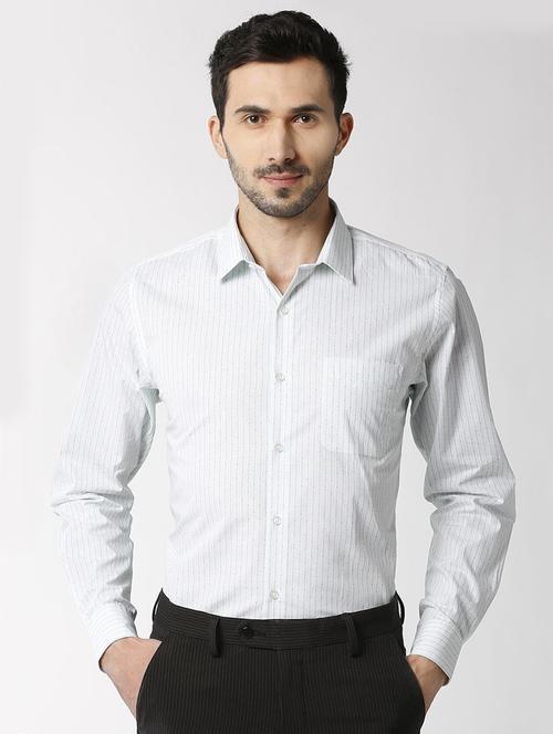 white printed formal shirt - 16263625 - Standard Image - 1