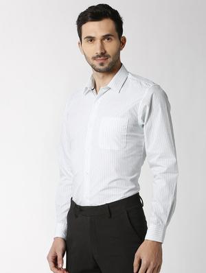 white printed formal shirt - 16263625 - Standard Image - 2
