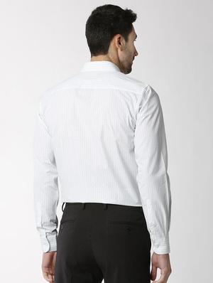 white printed formal shirt - 16263625 - Standard Image - 3
