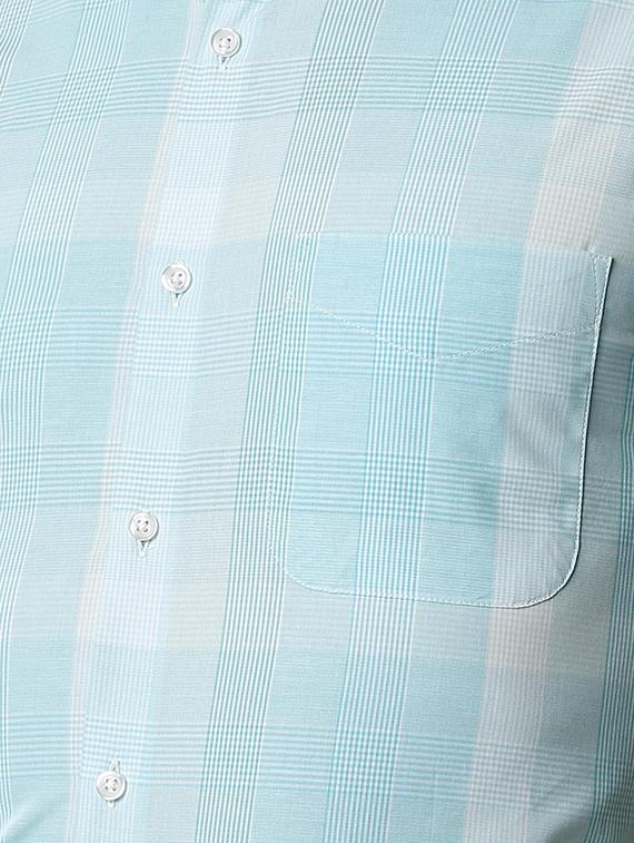 blue checkered formal shirt - 16263630 - Zoom Image - 5
