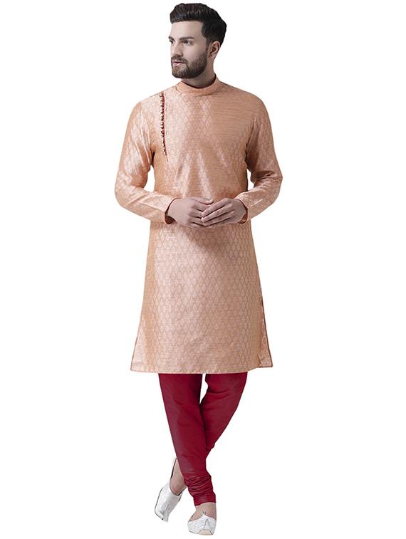 pink pure silk long kurta - 16263896 - Zoom Image - 1