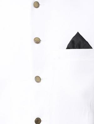 black cotton kurta pyjama set with nehru jacket - 16263938 - Standard Image - 5